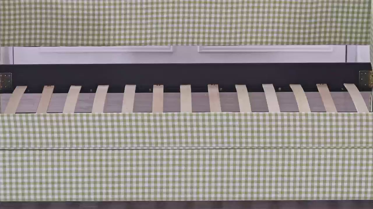 The Lochlan Trundle Bed - Wavy Green Gingham PRE ORDER