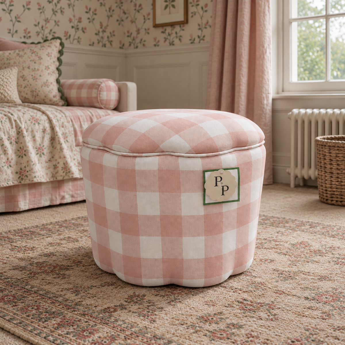 Teddy Storage Ottoman in Pink